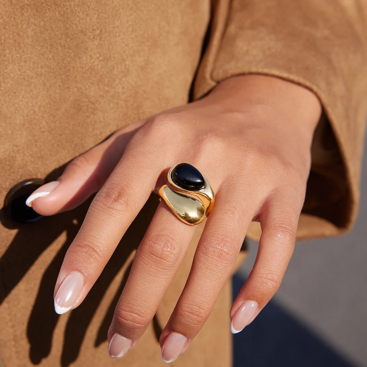 Pearl Open Ring — Stainless Steel · PS336
