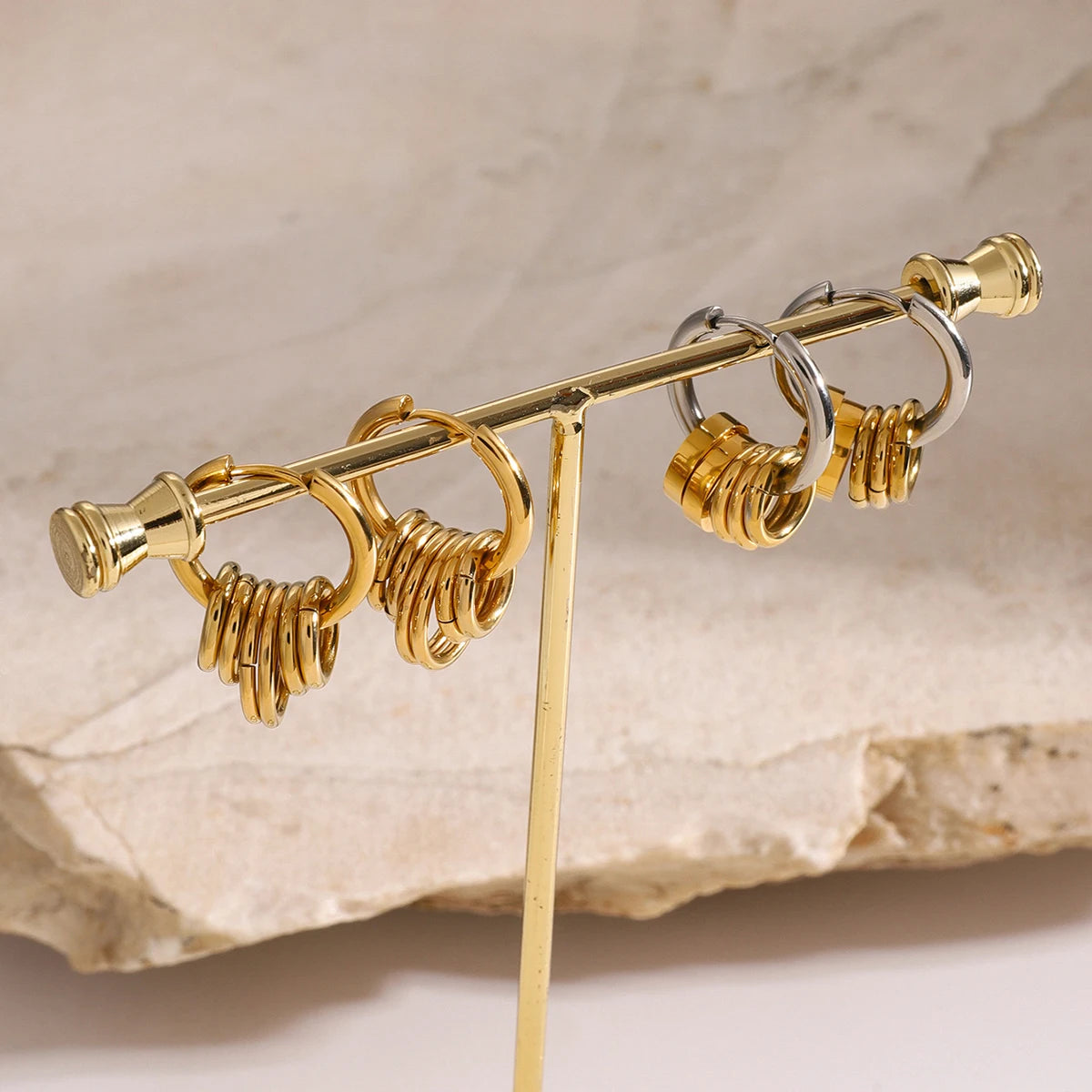 Knot Hoop Earrings — Stainless Steel · PS072
