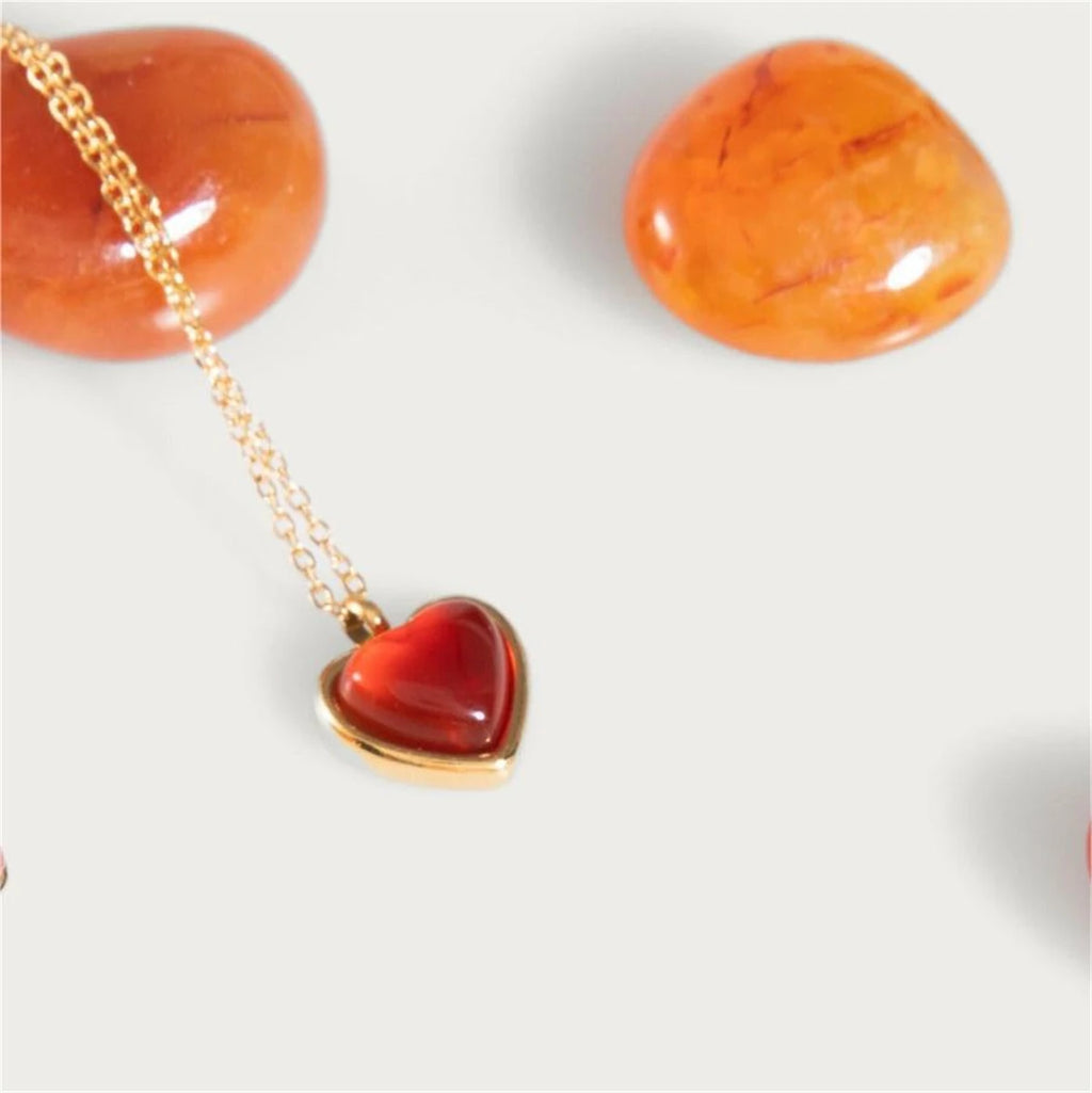 Crystal Heart Pendant Necklace For Women Stainless Steel Gold Color Small Gorgeous Choker Necklace Jewelry