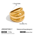 Two-Tone Dome Ring Stack — Stainless Steel · PS261
