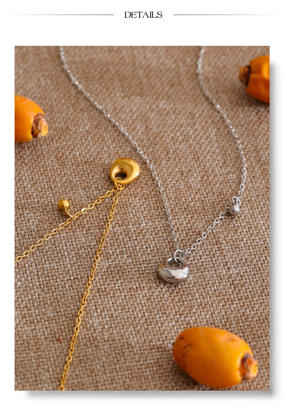 Geometric necklace in gold-plated stainless steel.