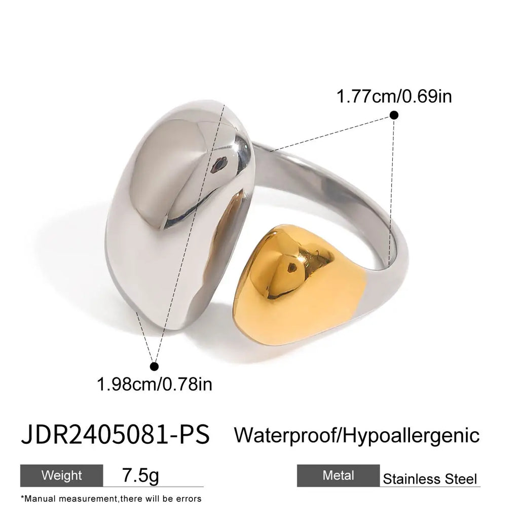 Two-Tone Dome Ring — Stainless Steel · PS268