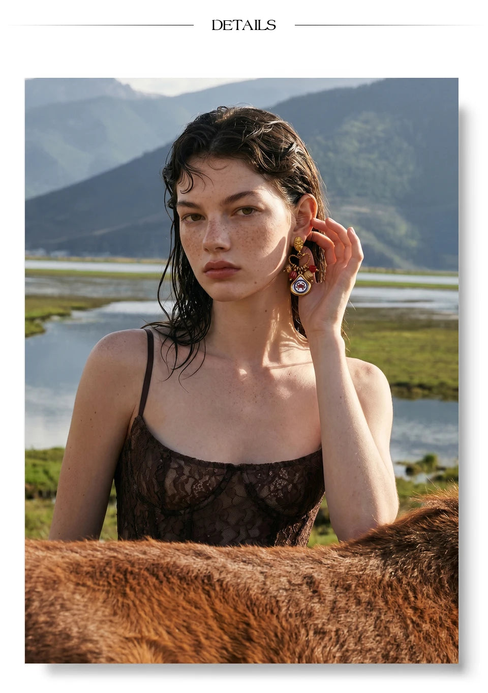 Enamel Heart Geometric Earrings — Gold-Plated Stainless Steel with Enamel · PS1026