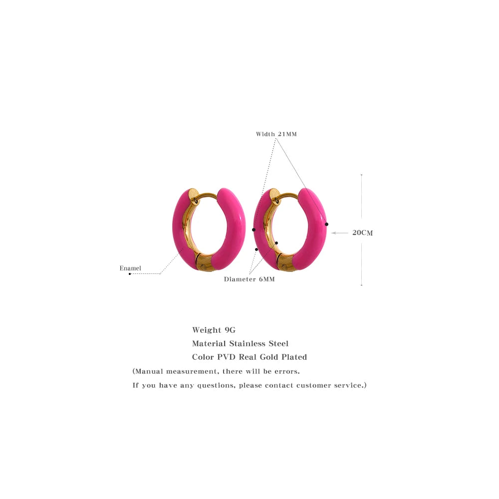 Black Enamel Geometric Earrings — Gold-Plated Stainless Steel with Enamel · PS1727