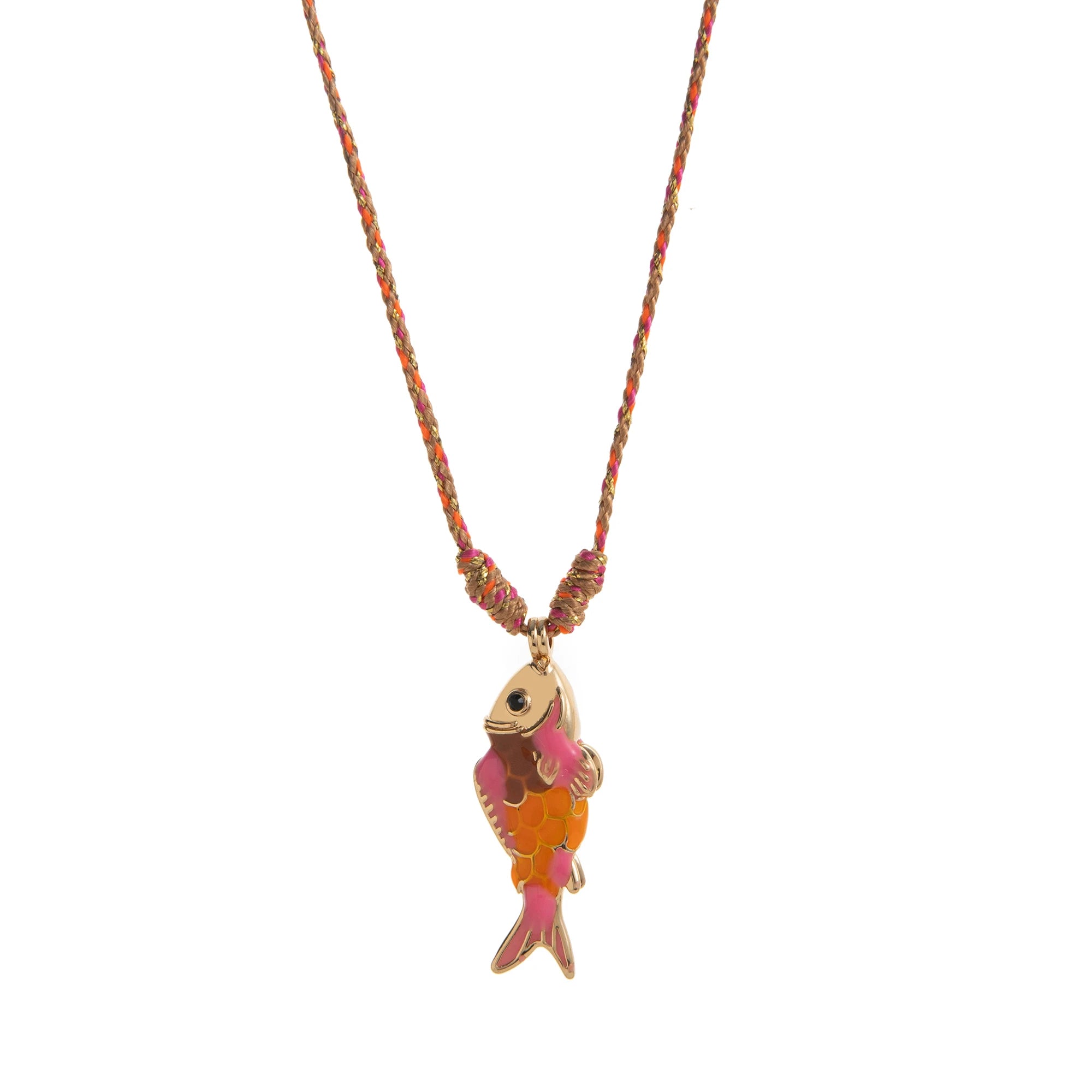 Fashionable and trendy colorful rope necklace ocean fish high-quality colorful stainless steel pendant necklace