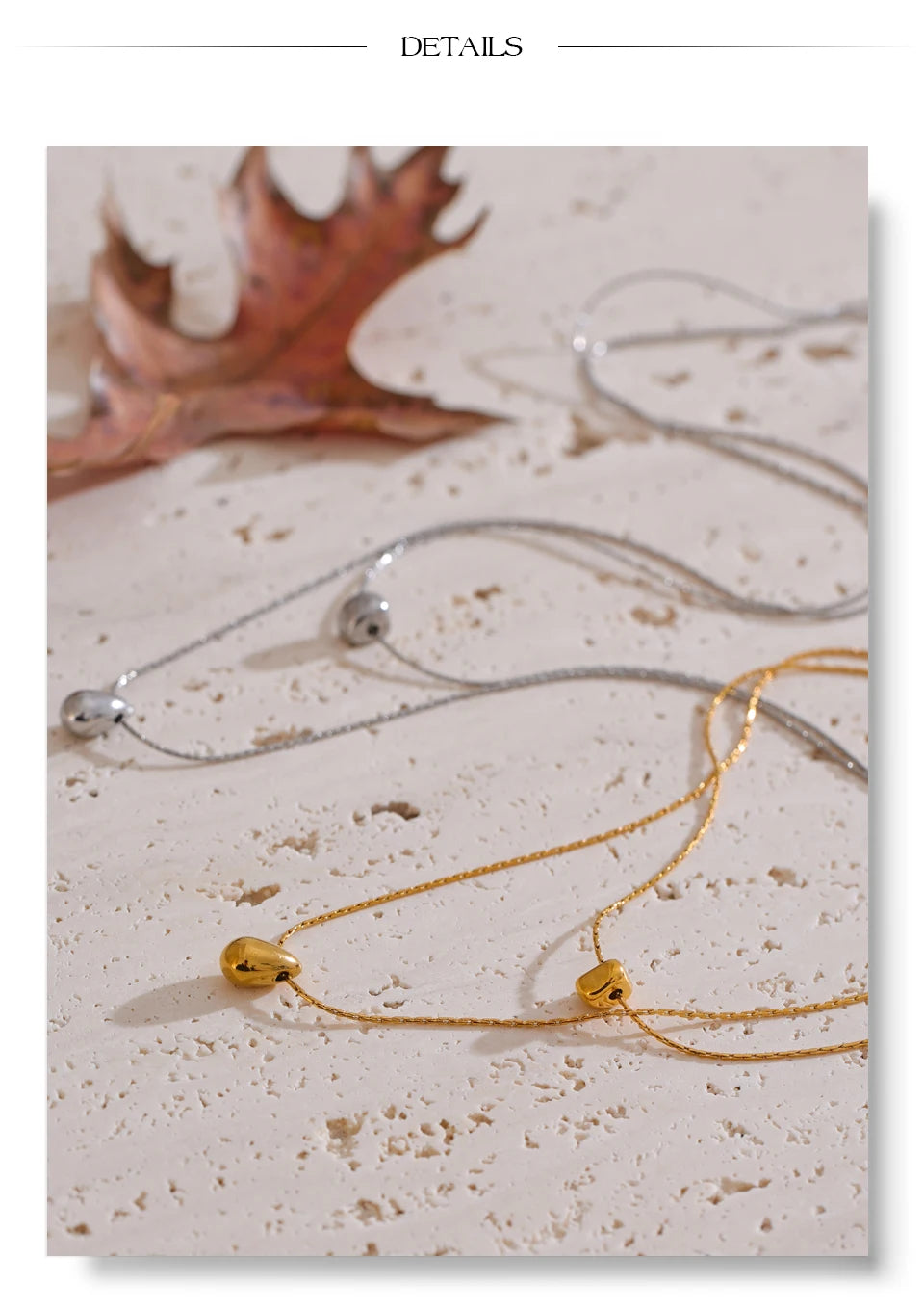 Chain layered necklace in gold-plated stainless steel.
