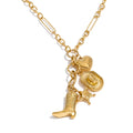 Heart star geometric necklace in gold-plated stainless steel.