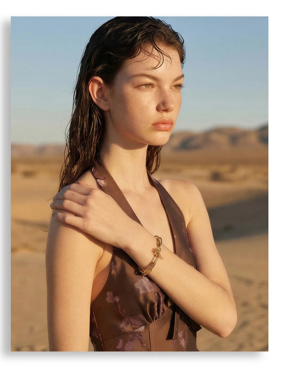 Geometric Chain Bracelet — Gold-Plated Stainless Steel · PS1157
