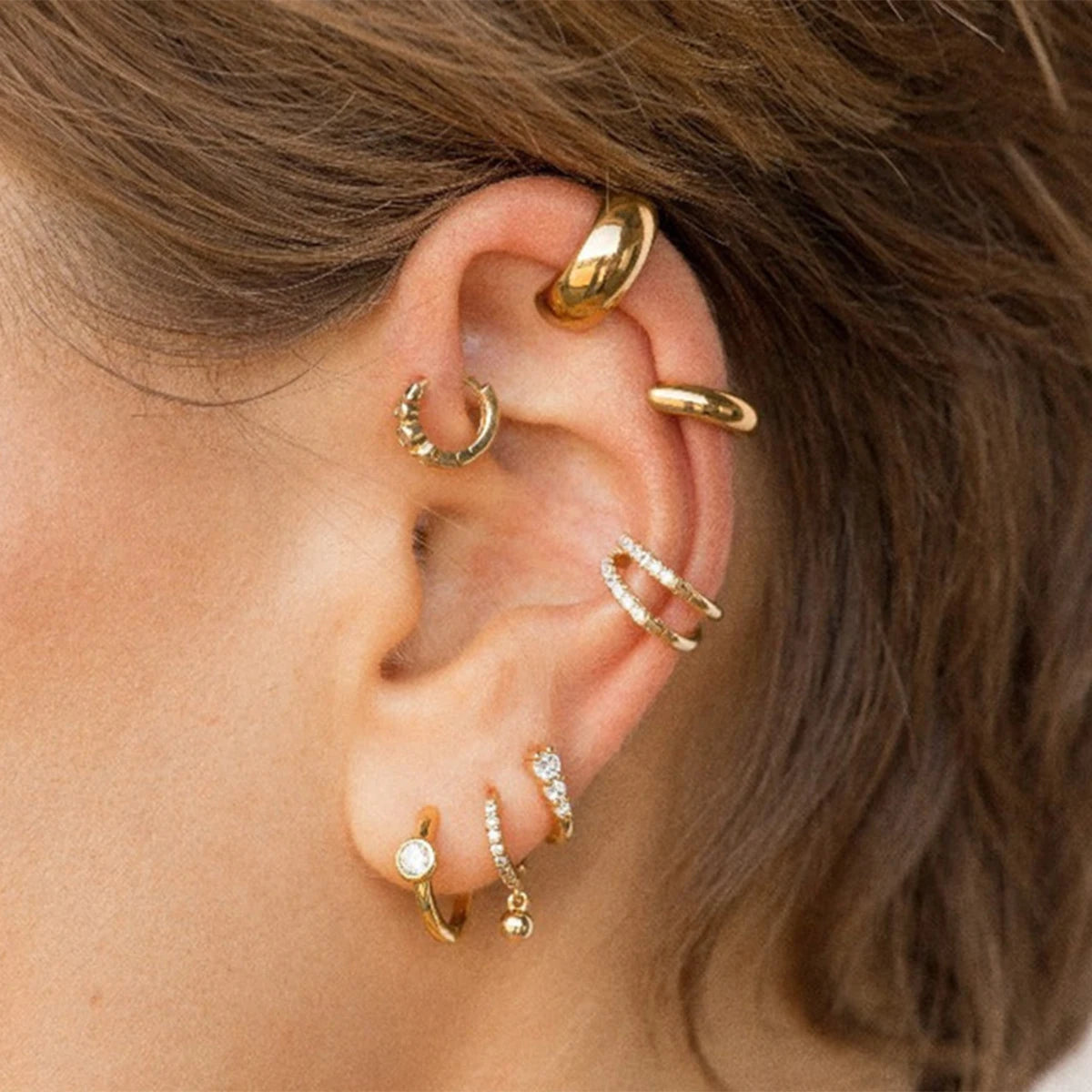 Thick Ear Clip Earrings — Stainless Steel · PS349