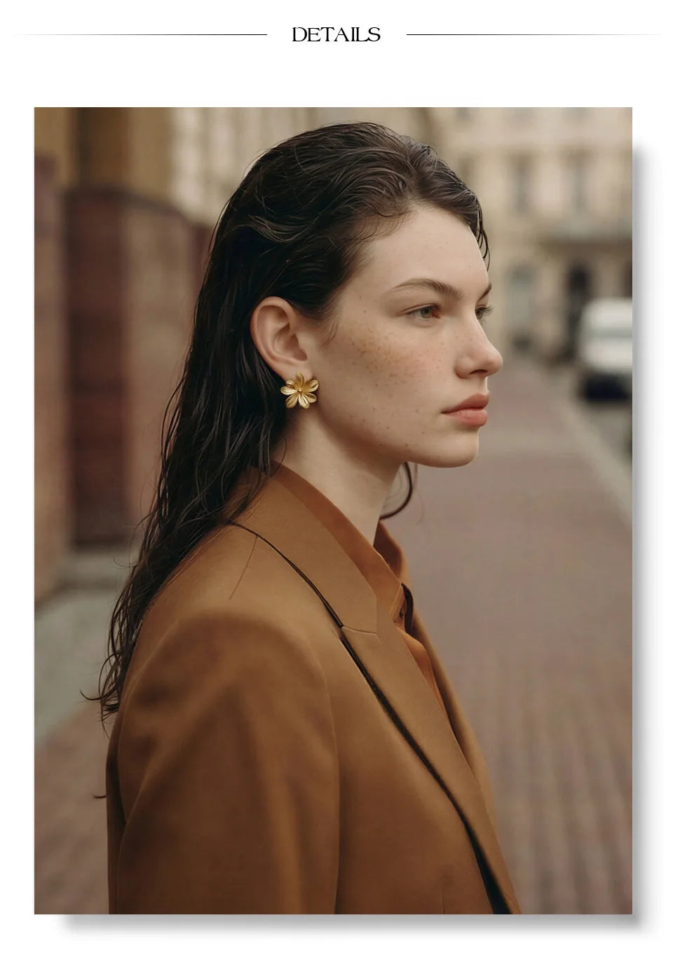 Flower Earrings — Gold-Plated Stainless Steel · PS2133