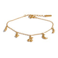 Star Moon Geometric Bracelet — Gold-Plated Stainless Steel · PS1126