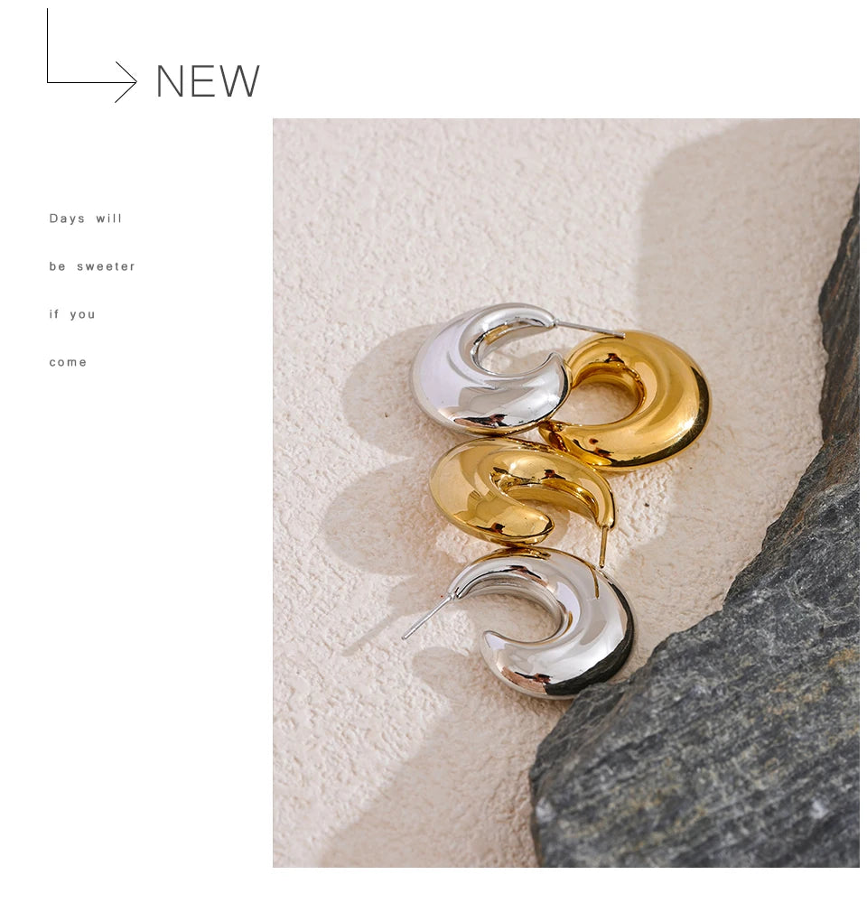 Geometric earrings in gold-plated stainless steel.
