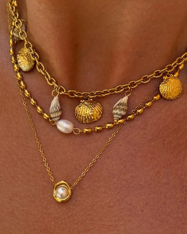 Pearl Chain Necklace — Stainless Steel · PS331