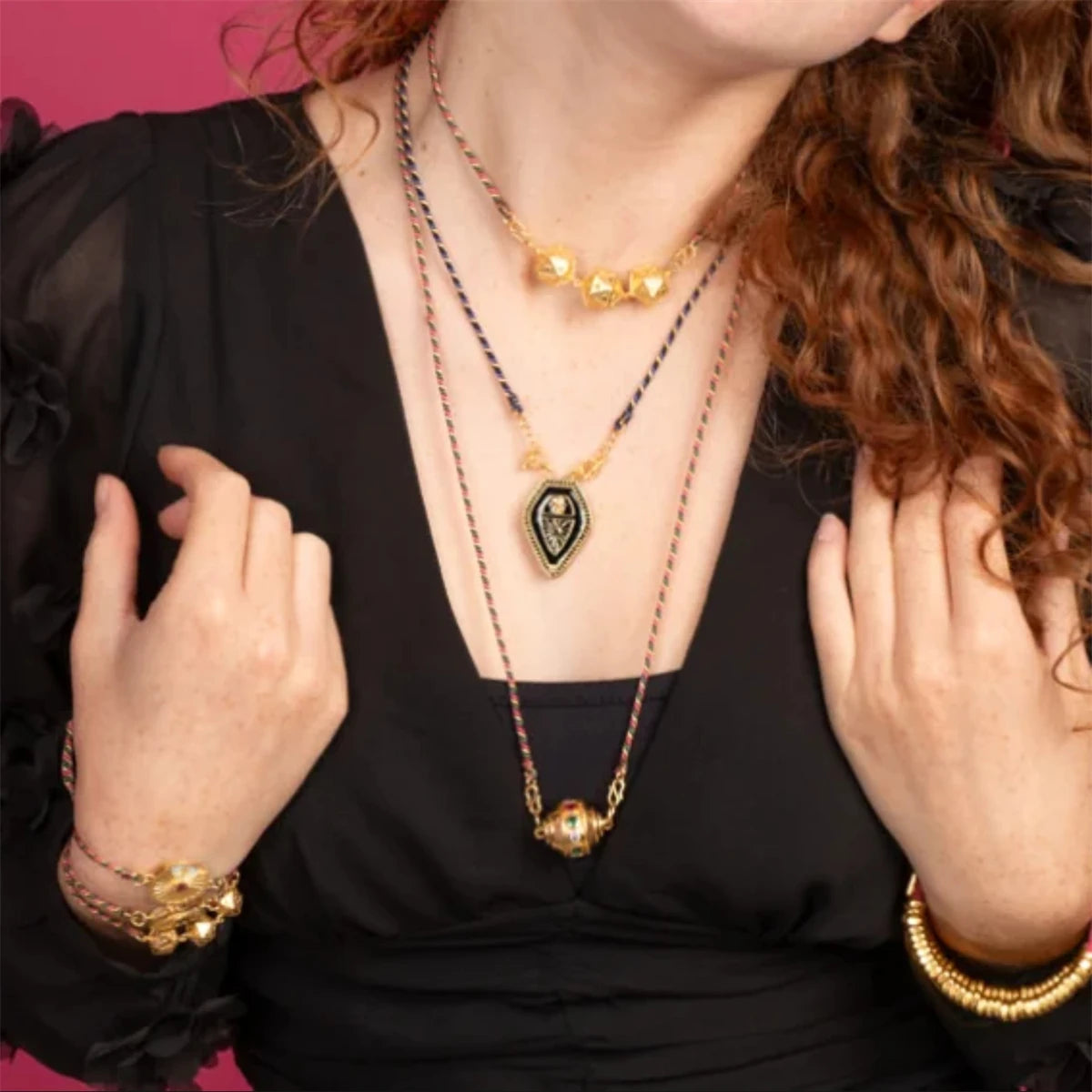 Fashion color Tarot necklace simple drop oil zircon pendant gold-plated color preservation