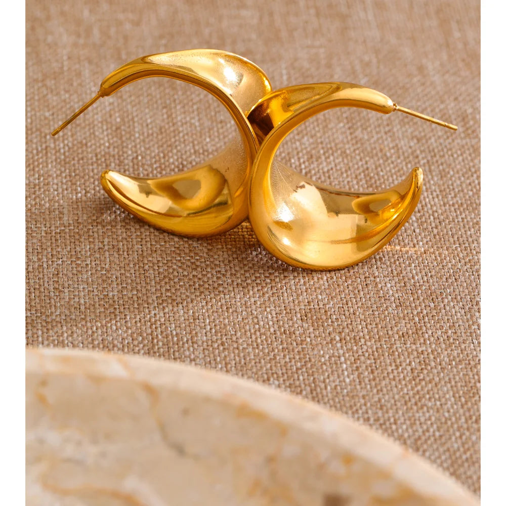 Geometric earrings in gold-plated stainless steel.