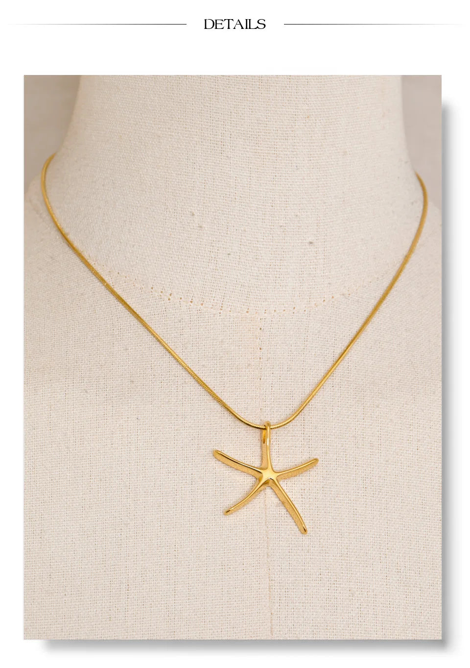 Star geometric necklace in gold-plated stainless steel.