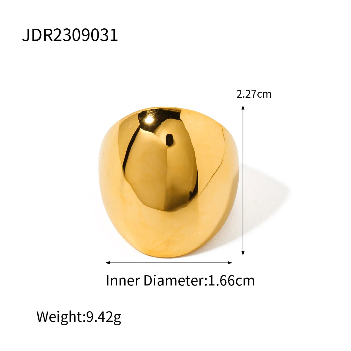 Waterdrop Geometric Ring — Stainless Steel · PS373