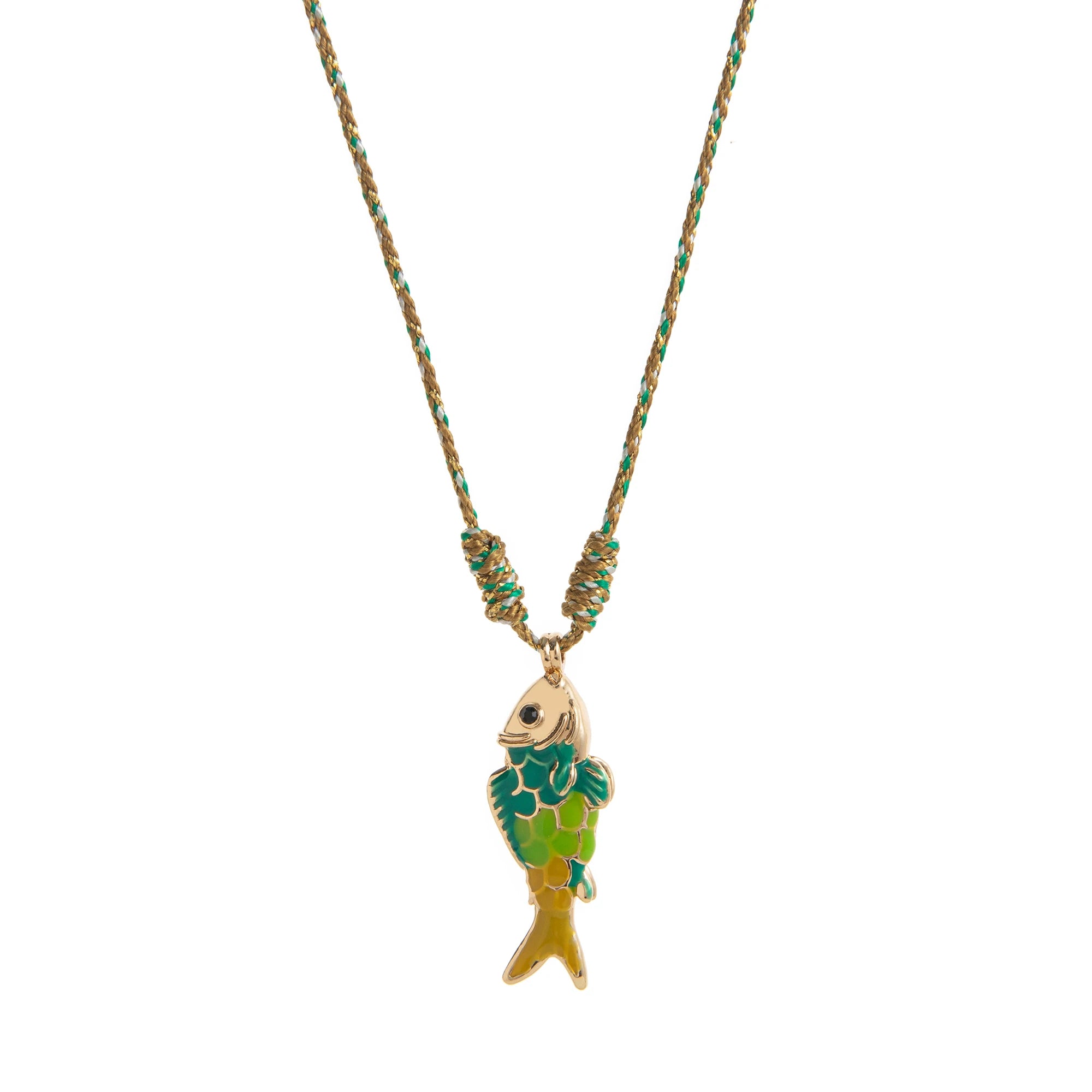 Fashionable and trendy colorful rope necklace ocean fish high-quality colorful stainless steel pendant necklace