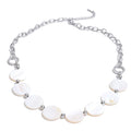 Shell geometric chain necklace in gold-plated stainless steel with shell.