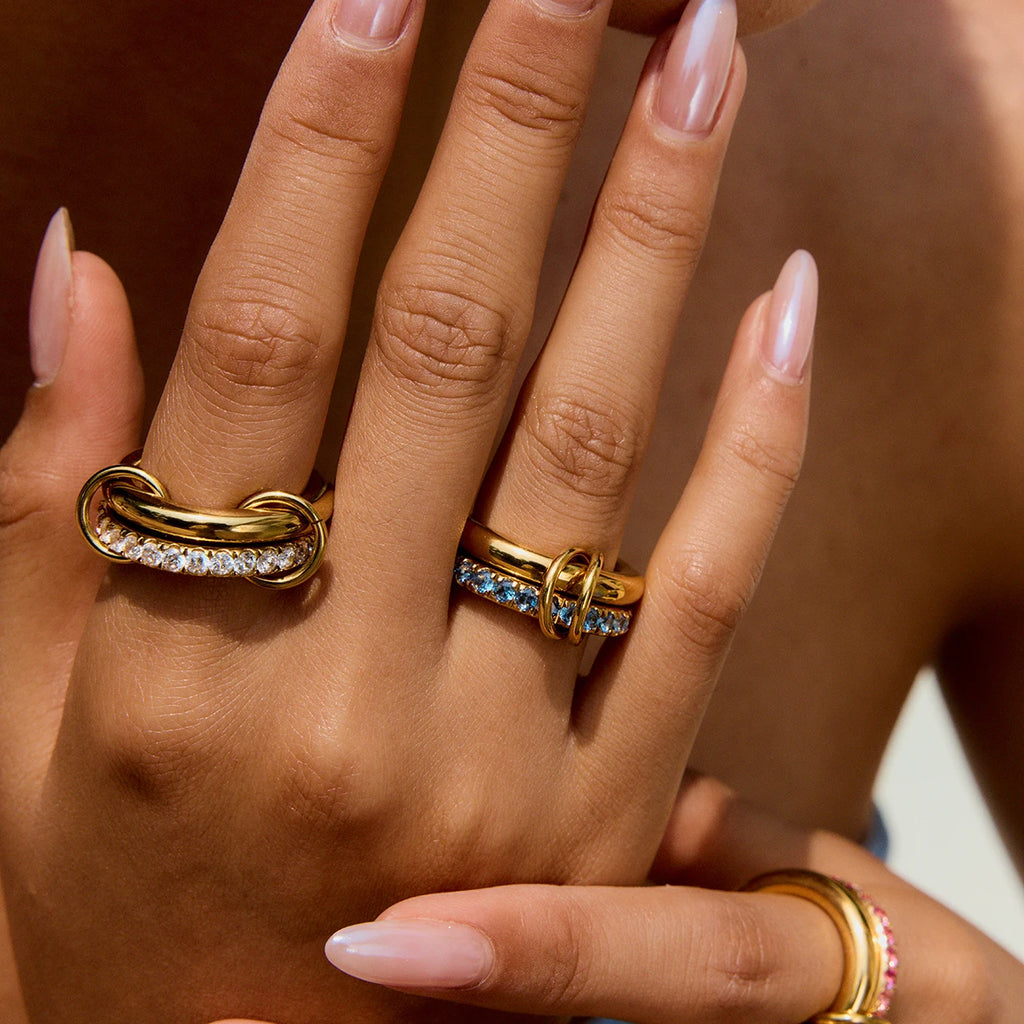 Color CZ Multi Layer Ring — Stainless Steel · PS222