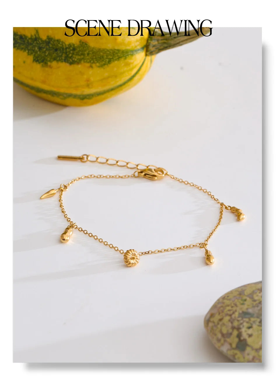 Geometric Chain Bracelet — Gold-Plated Stainless Steel · PS1061