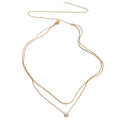 Cubic zirconia geometric chain necklace in gold-plated stainless steel with cubic zirconia.