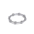 Beaded minimalist geometric ring in 18K gold-plated stainless steel.