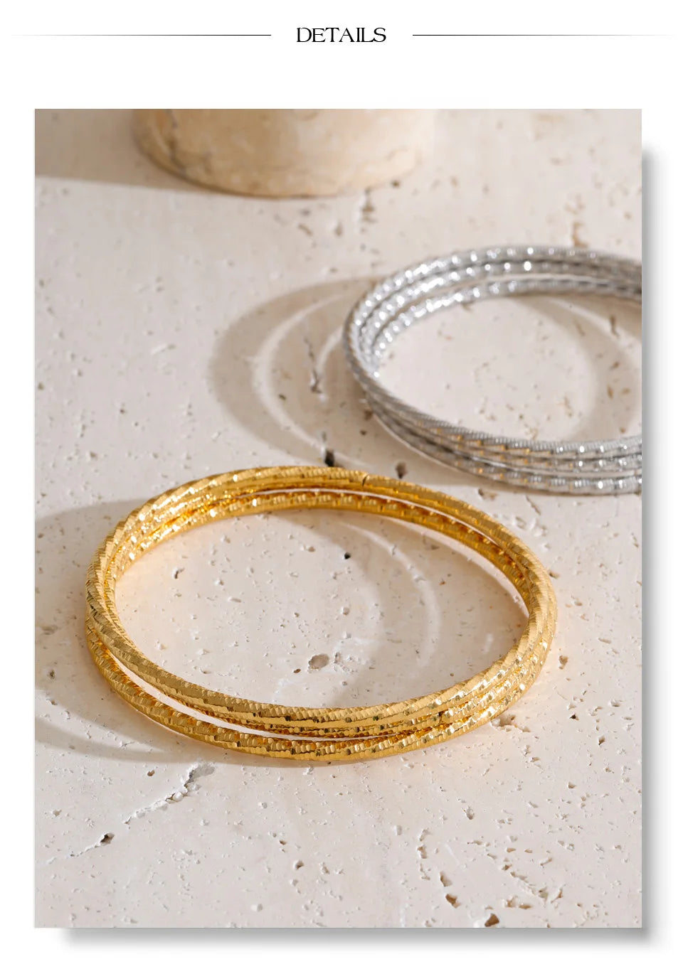 Geometric Layered Bracelet — Gold-Plated Stainless Steel · PS1635