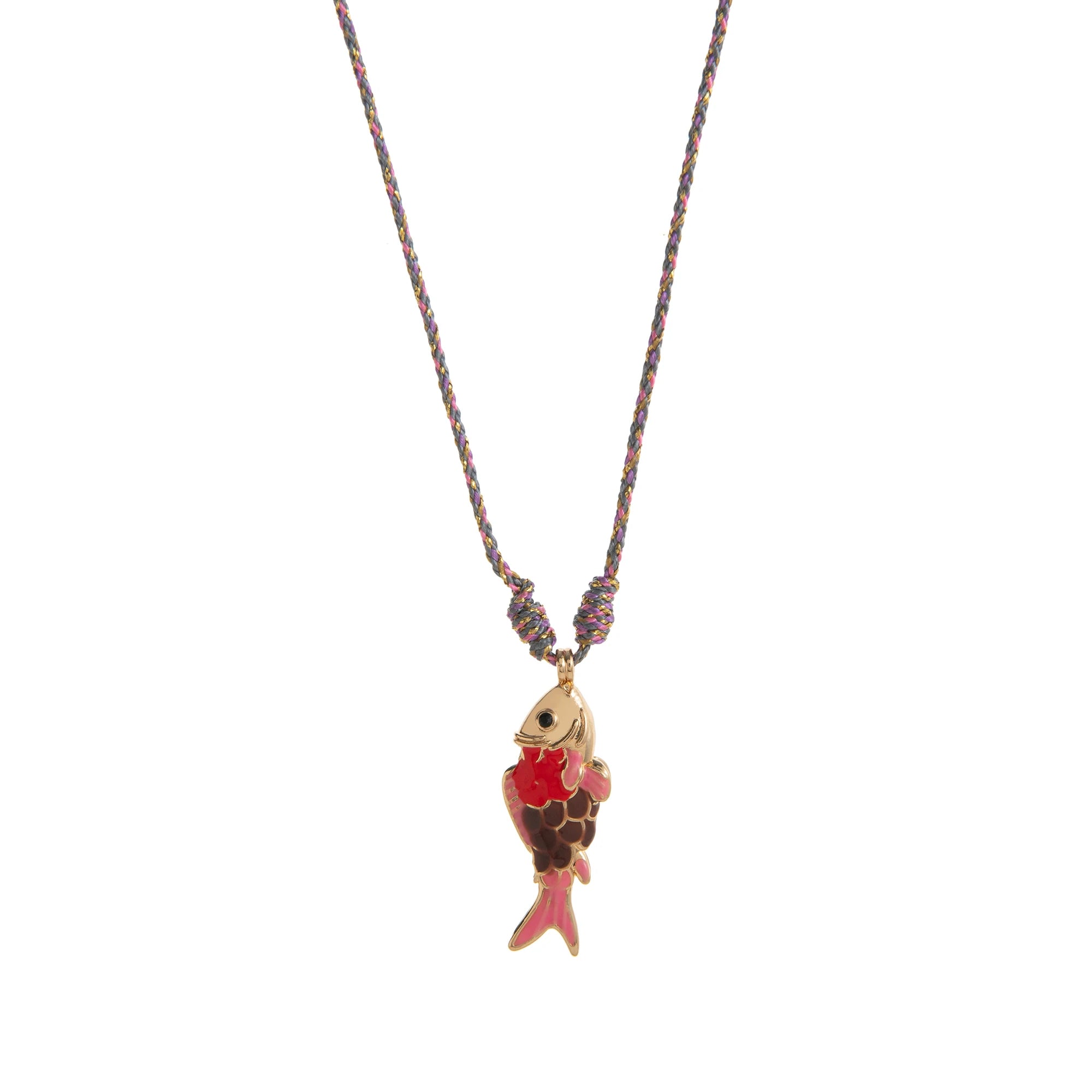 Fashionable and trendy colorful rope necklace ocean fish high-quality colorful stainless steel pendant necklace