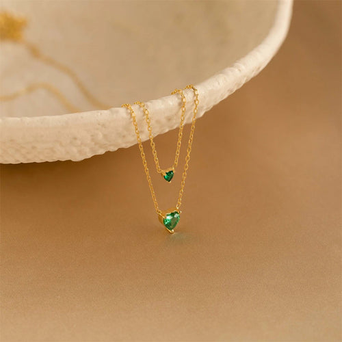 Stainless Steel Twelve Birthday Stone Necklace Love Pendant Necklace Month Stone