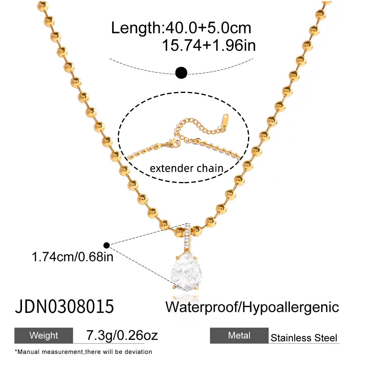 Heart Geometric Necklace — Stainless Steel