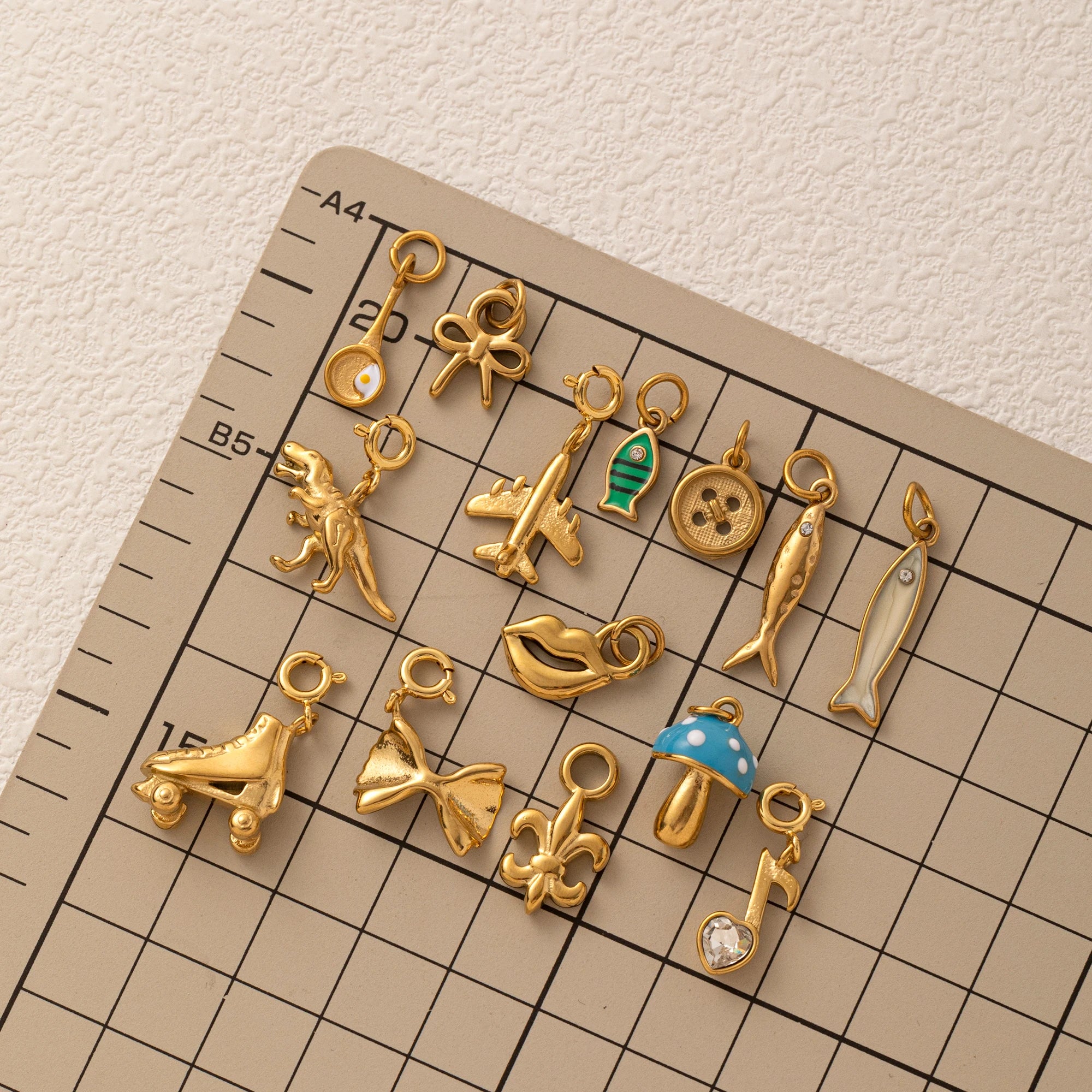 【DIY Pendant】18K Gold Plated Stainless Steel Charm Pendant - PS025