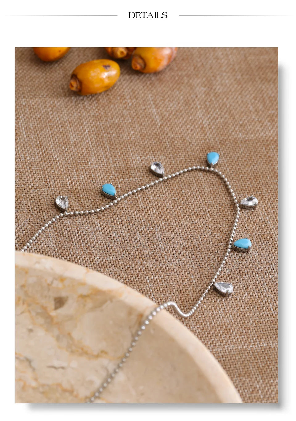Cubic zirconia necklace in gold-plated stainless steel with cubic zirconia.