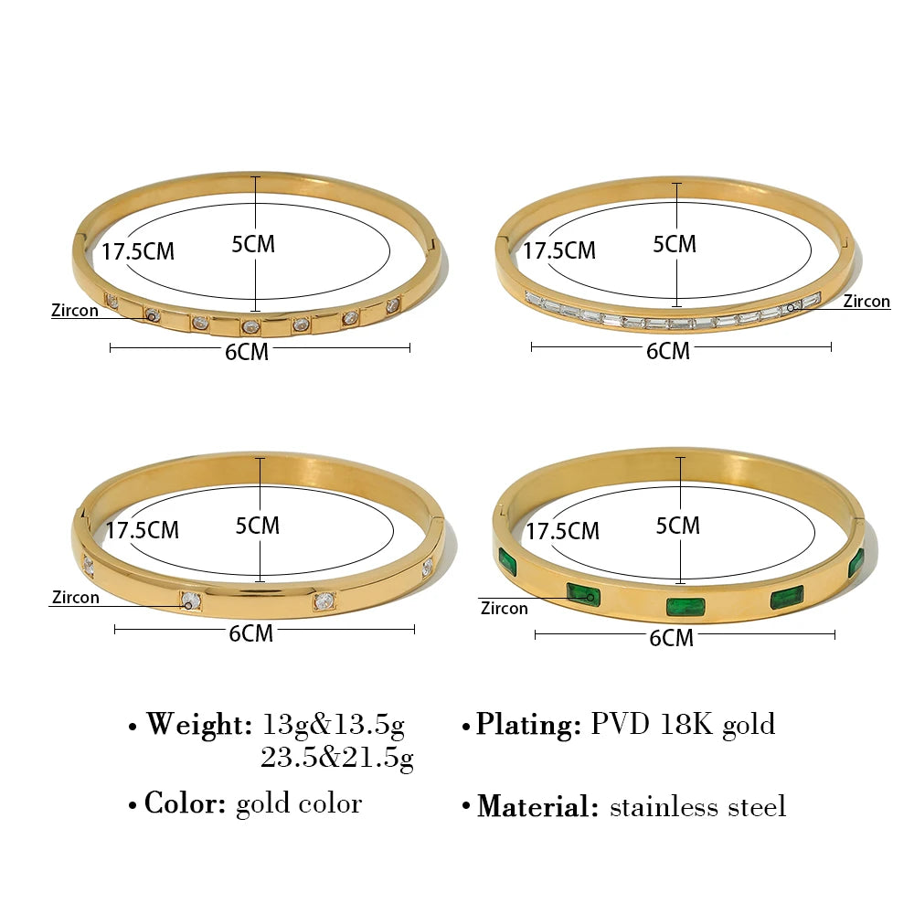 Zircon Crystal Bracelet — 316L Stainless Steel · PS462