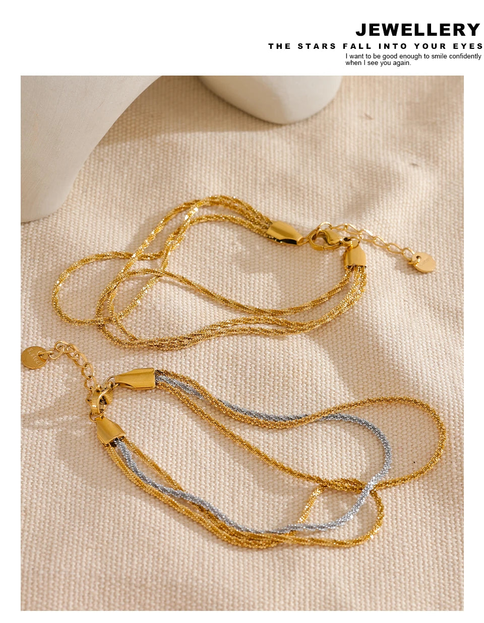 Chain Layered Bracelet — Gold-Plated Stainless Steel · PS1103
