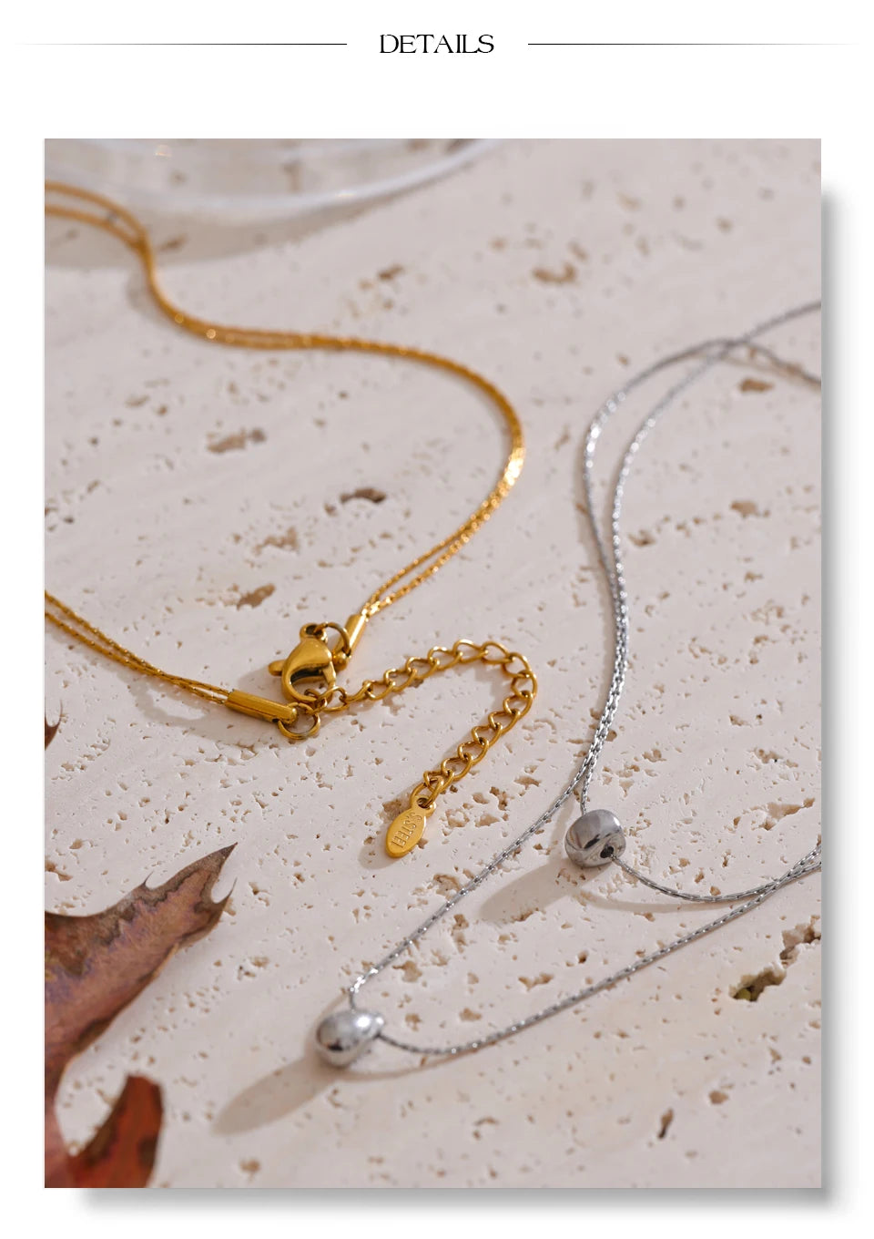 Chain layered necklace in gold-plated stainless steel.