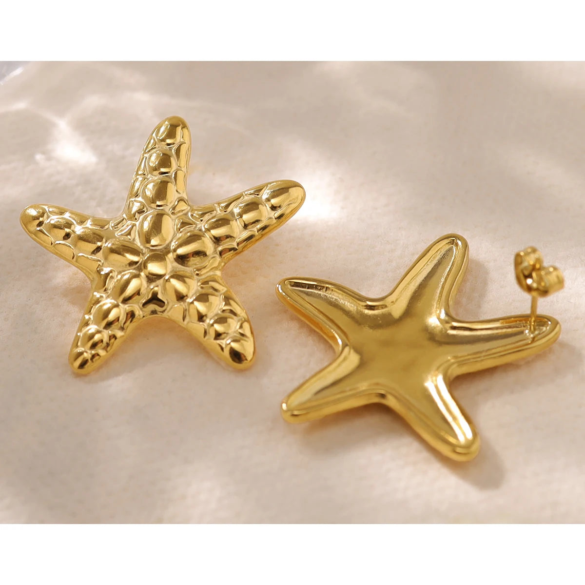 Drop Earrings Irregular Star Metal Starfish — 316L Stainless Steel · PS420