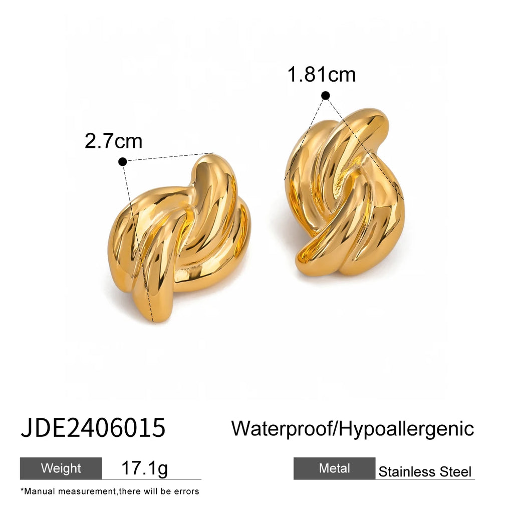 Chunky Knot Earrings — Stainless Steel · PS122