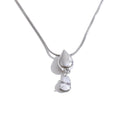 Cubic zirconia geometric necklace in gold-plated stainless steel with cubic zirconia.