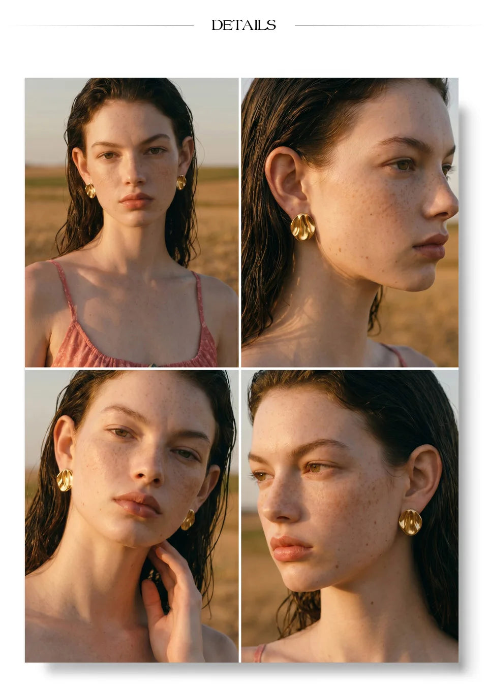 Geometric earrings in gold-plated stainless steel.