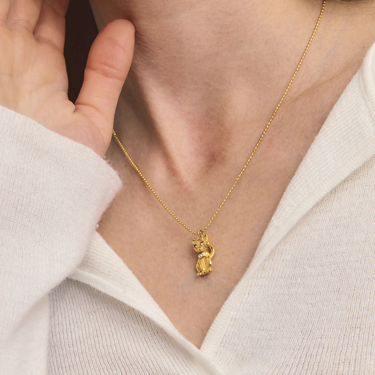 Pet Hug Pendant Necklace — Stainless Steel · PS338