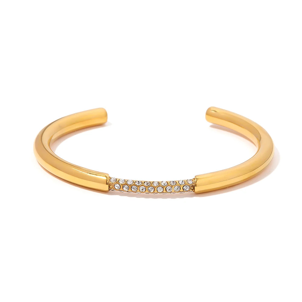 Wide Cuff Open Bracelet — Stainless Steel · PS380