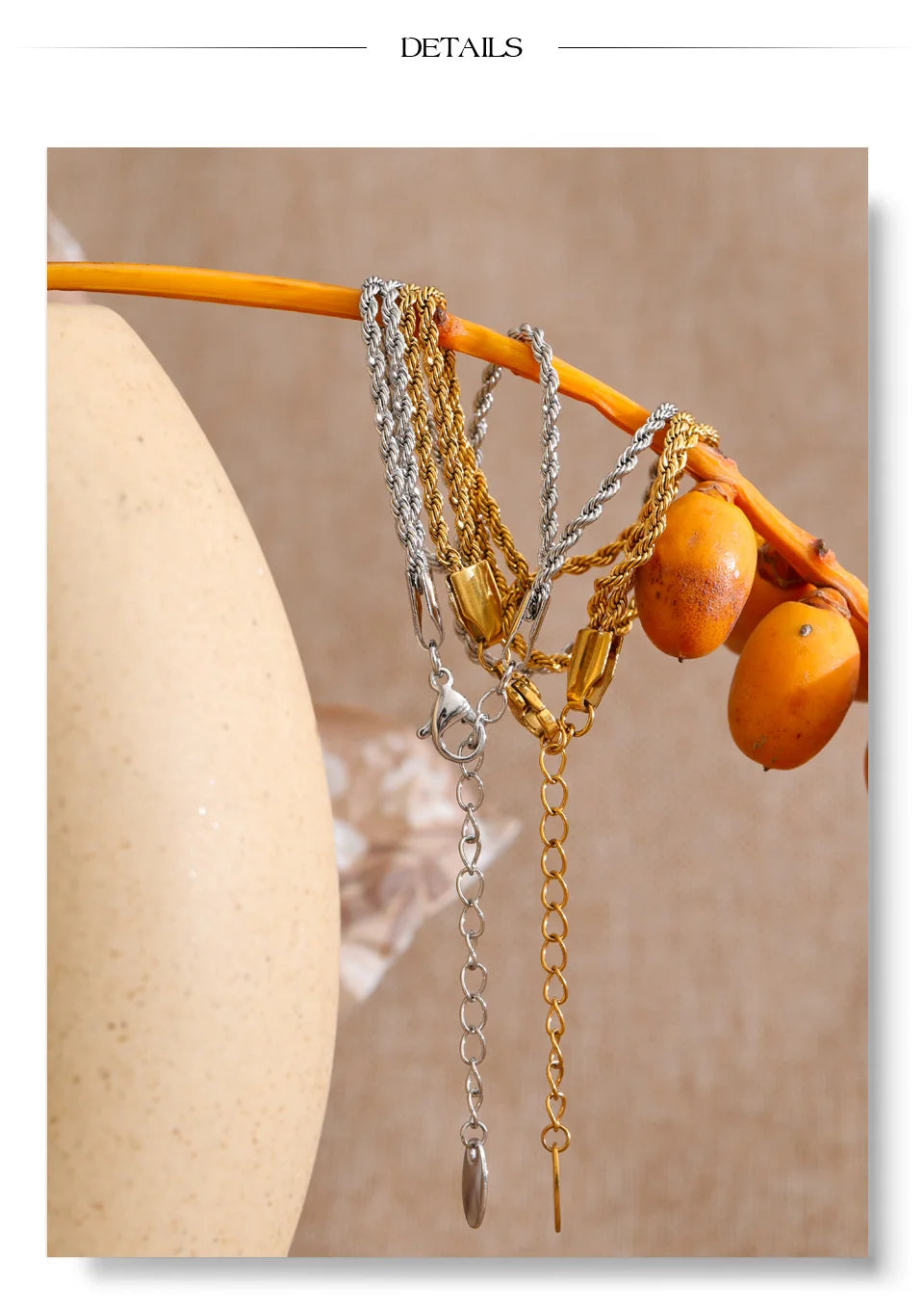 Geometric Chain Bracelet — Gold-Plated Stainless Steel · PS1027