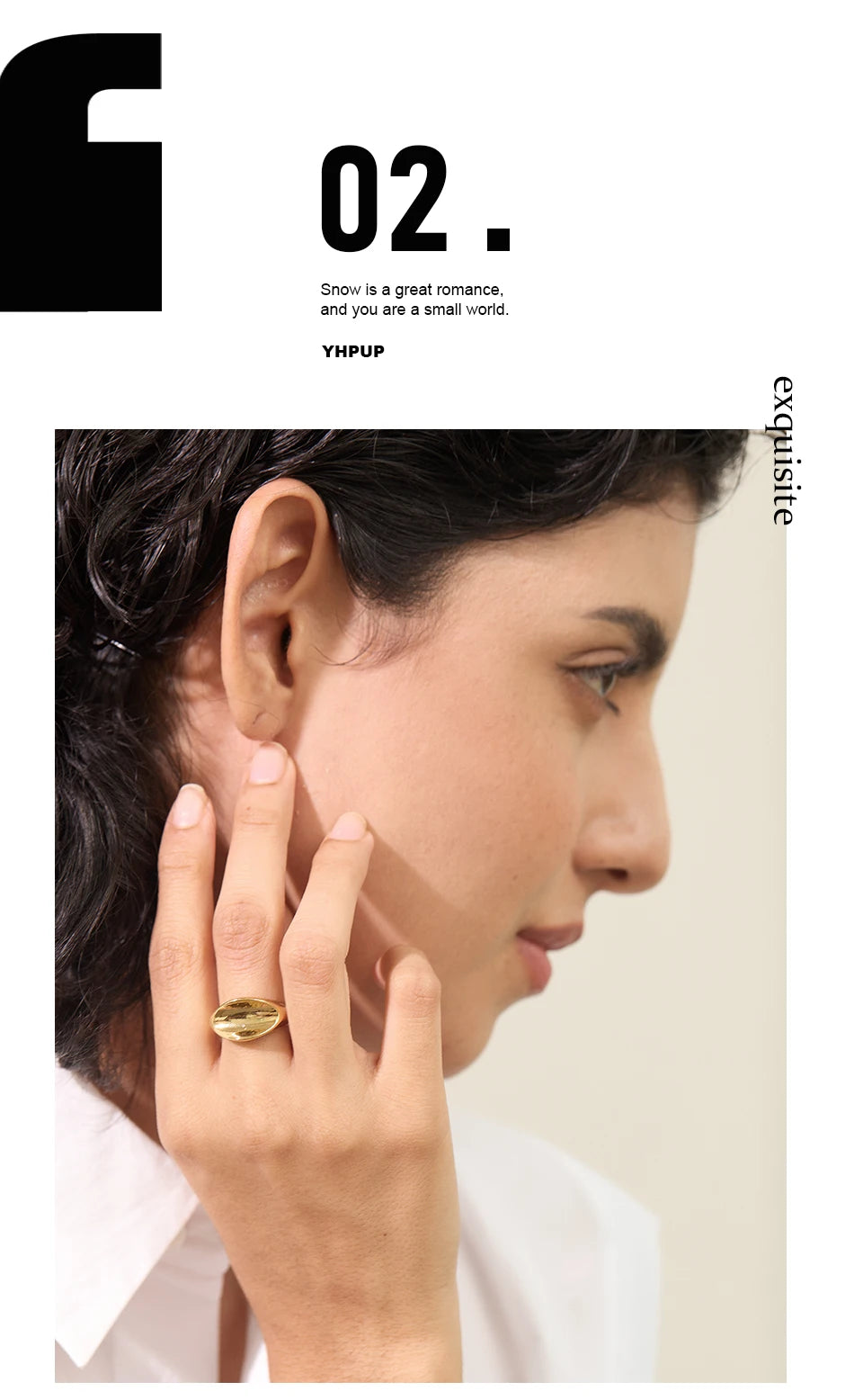 Geometric ring in gold-plated stainless steel.