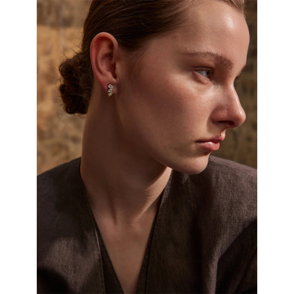 Cubic Zirconia Geometric Earrings — Gold-Plated Stainless Steel with Cubic Zirconia · PS1869
