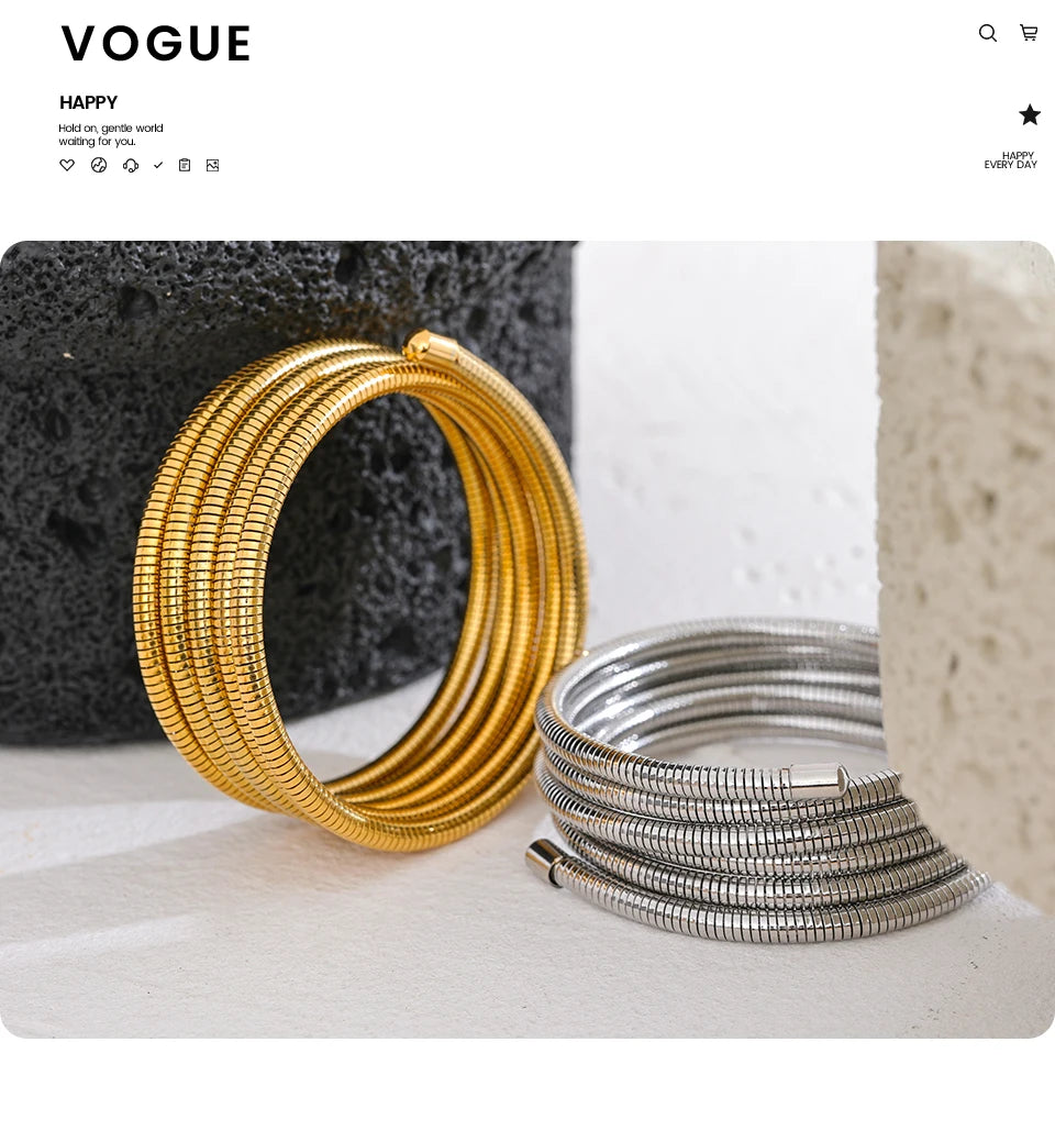 Geometric Bracelet — Gold-Plated Stainless Steel · PS2135