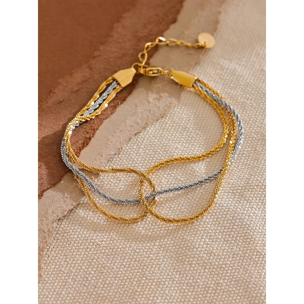 Chain Layered Bracelet — Gold-Plated Stainless Steel · PS1103