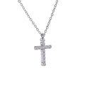 Cubic zirconia cross necklace in gold-plated 316L stainless steel with cubic zirconia.