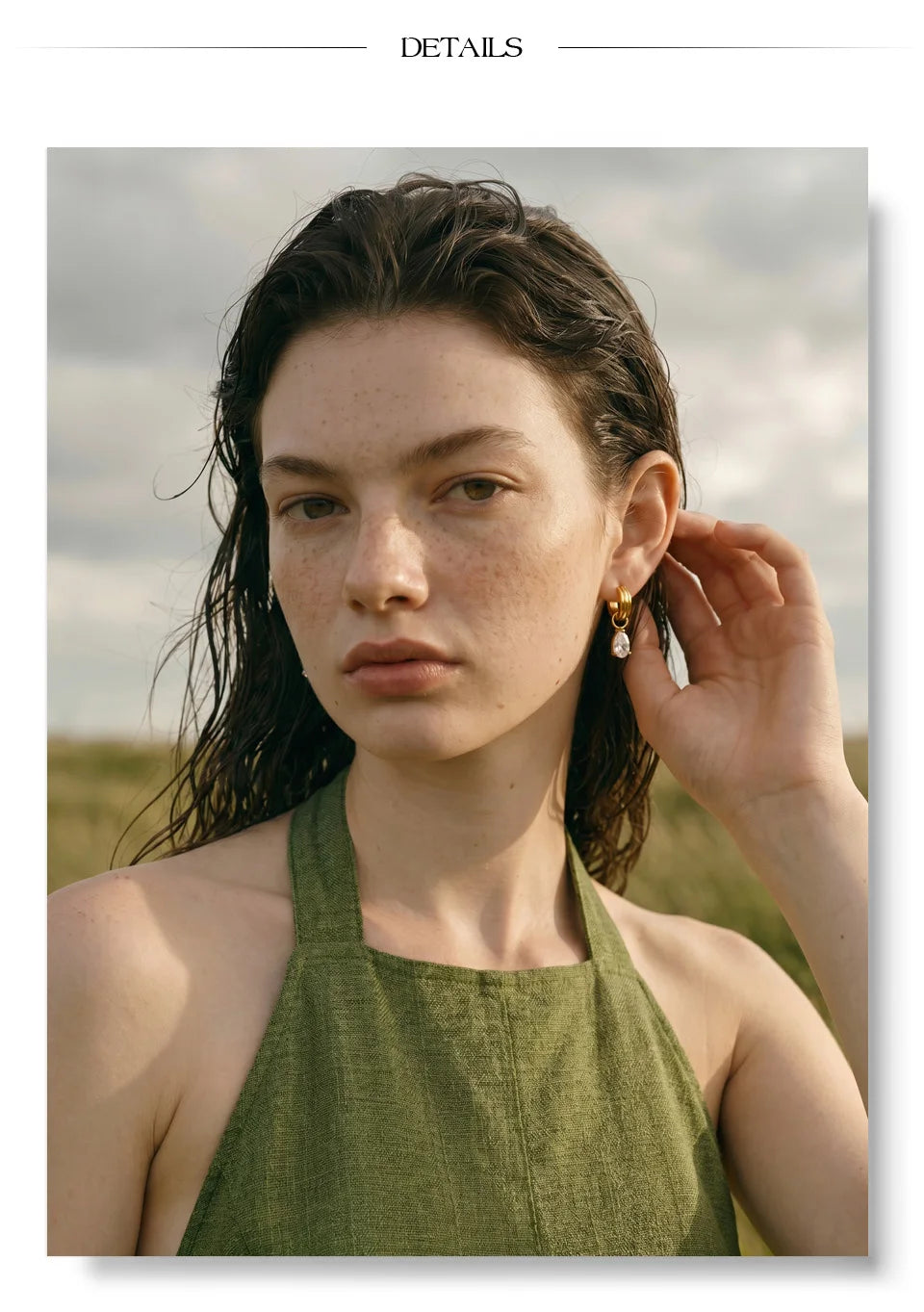 Cubic Zirconia Geometric Earrings — Gold-Plated Stainless Steel with Cubic Zirconia · PS1420