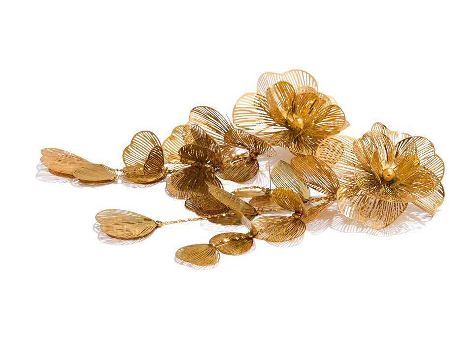 Flower Earrings — Gold-Plated Stainless Steel · PS2148